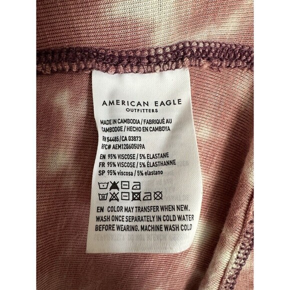 American Eagle Shirt Tie Dye Women's Size Medium Short Sleeve Crew Neck Light - Picture 6 of 6